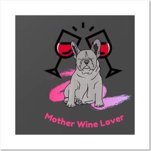 Womens Dog Mother Wine Lover: Funny Pet Dog Posters and Art